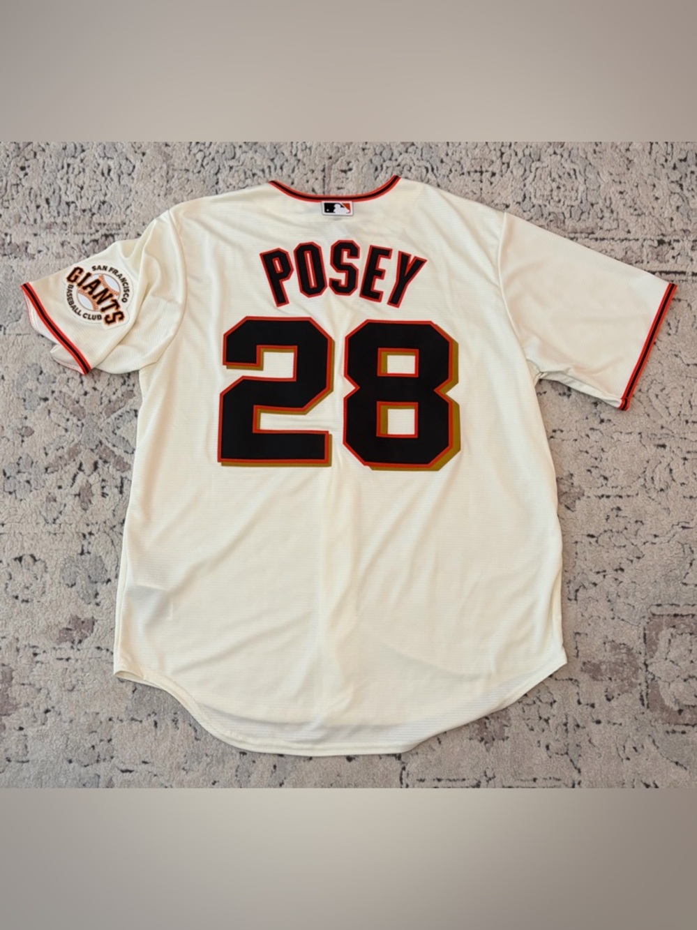 Nike San Francisco Giants Cream Buster Posey #28 Baseball MLB Jersey Men's Sz M